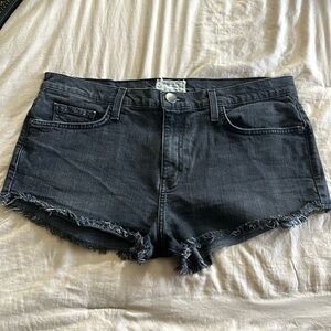 Current/ Elliot distressed black cutoff shorts